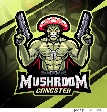 Mushroom gangster esport mascot logo design Mushroom gangster esport mascot logo design 122222095