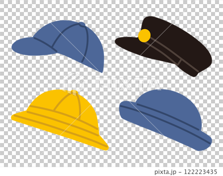 Vector illustration of kindergarten, nursery school, and elementary school caps 122223435