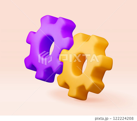 3D geometric colorful gear wheels 122224208