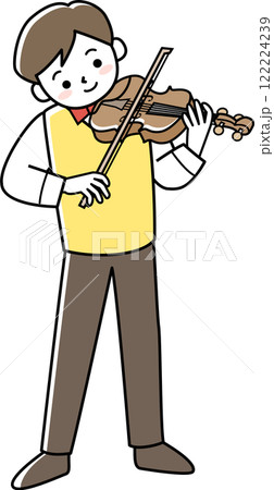 バイオリンを弾く男の子 122224239