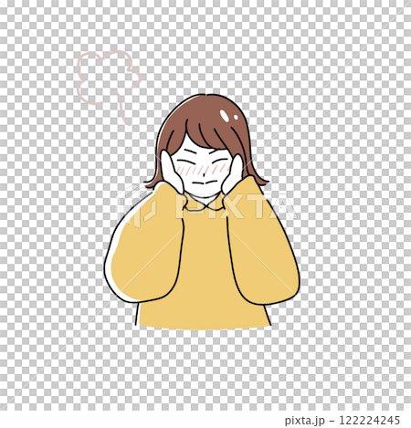 一個害羞的女人的簡單插圖 122224245