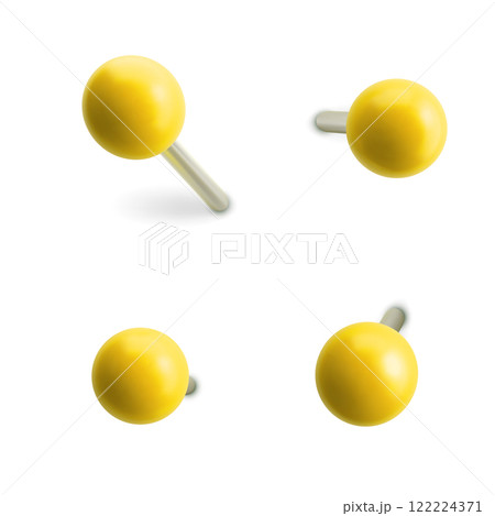 Set of yellow Push Pins Mockup for Office and Design Vector Set of yellow Push Pins Mockup for Office and Design Vector 122224371
