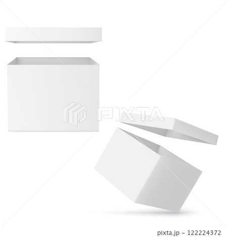 Set of Blank White Open and Closed Square Boxes Vector 122224372
