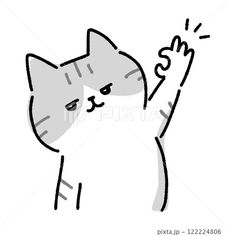 OKするサバトラ猫 OKするサバトラ猫 122224806