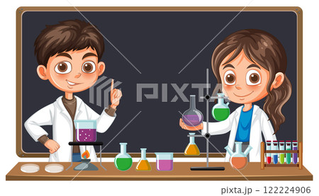 Young Scientists in a Chemistry Lab 122224906