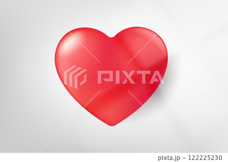 Red heart shape on a floor. 3d vector illustration Red heart shape on a floor. 3d vector illustration 122225230
