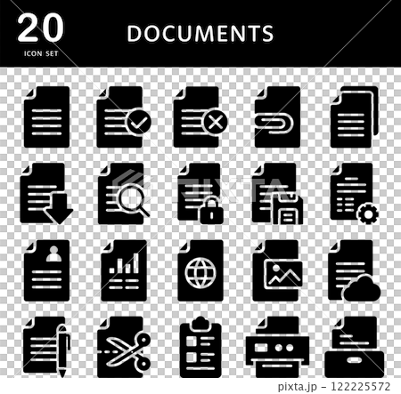 いろいろなテキストファイル　シルエットアイコンセット 122225572