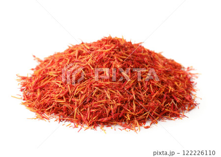 Heap of dried saffron threads 122226110