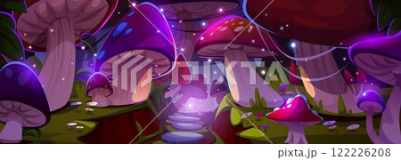 Magic forest with giant mushrooms 122226208