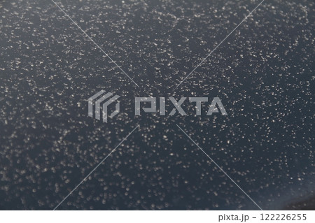 黄砂で汚れた車のボンネット 122226255