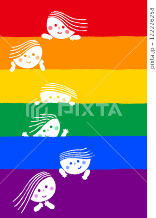 笑顔のレインボーフラッグ ポストカード 122226258