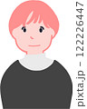 微笑むショートボブ女性の上半身イラスト 122226447