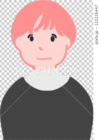 一個微笑的短鮑勃女人的上半身插圖 一個微笑的短鮑勃女人的上半身插圖 122226447