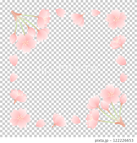 Spring cherry blossom frame vector illustration 4 122226653