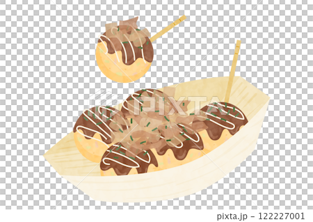 Vector illustration of delicious takoyaki 122227001