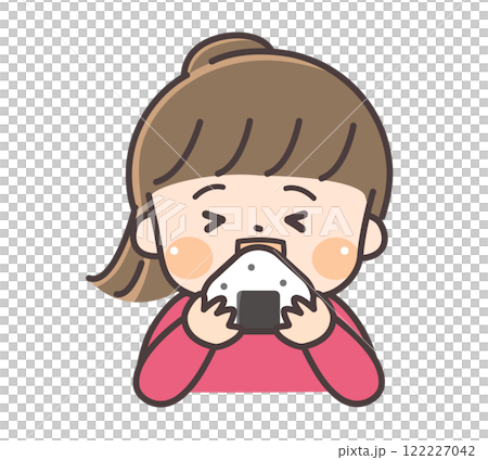 A girl who eats onigiri 122227042