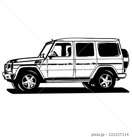 G500 - Classic Car, Stencil, Silhouette, Vector Clip Art for tshirt and emblem 122227114