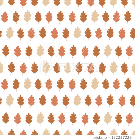Fall seamless pattern with oak leaves 122227229