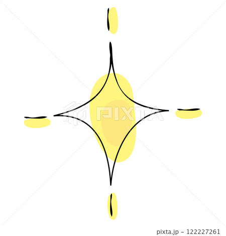 ボールペンで書いたような手書きのキラキライラスト 光 一個 ボールペンで書いたような手書きのキラキライラスト 光 一個 122227261