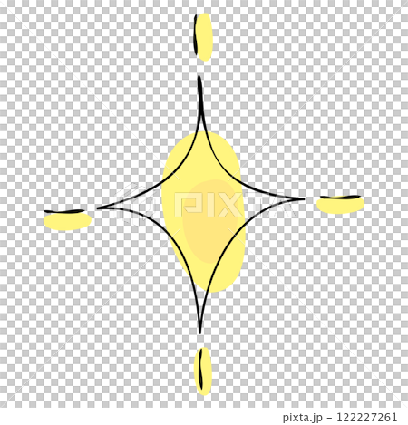 ボールペンで書いたような手書きのキラキライラスト 光 一個 ボールペンで書いたような手書きのキラキライラスト 光 一個 122227261