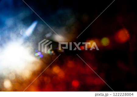 Sun flare on the black background 122228004