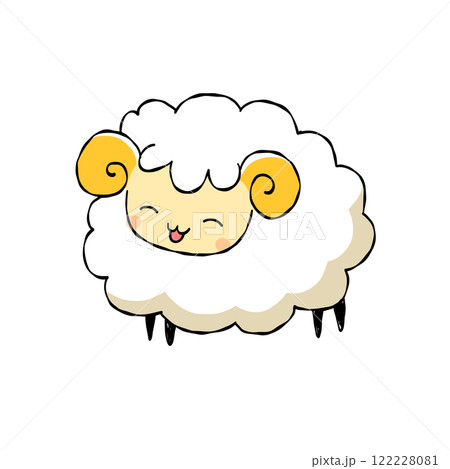 ご機嫌なひつじさんのイラスト素材 [122228081] - PIXTA