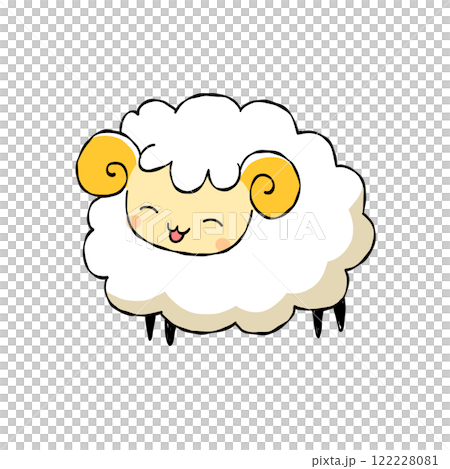 ご機嫌なひつじさんのイラスト素材 [122228081] - PIXTA