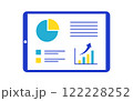 タブレット上のデータ分析と成長戦略を示すインフォグラフィックイラスト 122228252