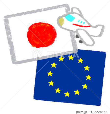 日本とEU クレヨンタッチ 122228542