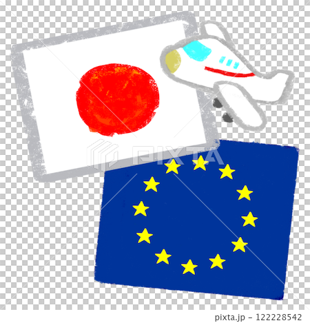 日本とEU クレヨンタッチ 122228542