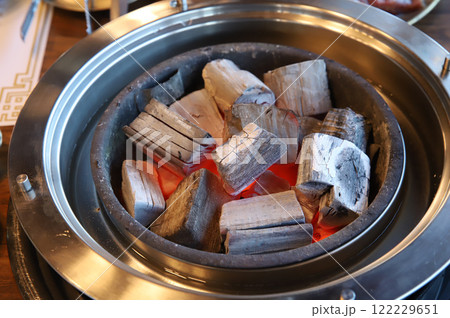 Korean traditional BBQ food. raw beef ribs Korean traditional BBQ food. raw beef ribs 122229651