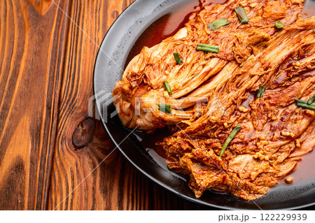 Traditional korean food kimchi photography . Top view Traditional korean food kimchi photography . Top view 122229939