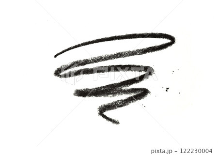 Black cosmetic eye pencil stroke on white background Black cosmetic eye pencil stroke on white background 122230004