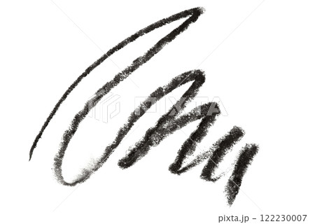 Black cosmetic eye pencil stroke on white background 122230007
