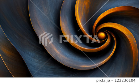 metal spiral in the shape of a blooming poppy, valentine's day concept card 122230104