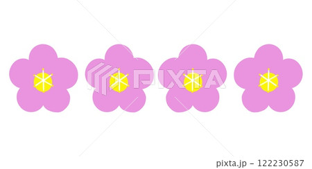 白地背景に春色の花 122230587