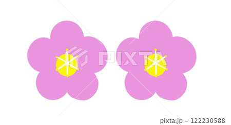 白地背景に春色の花 122230588