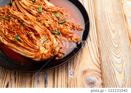 Traditional korean food kimchi photography . Top view 122231042
