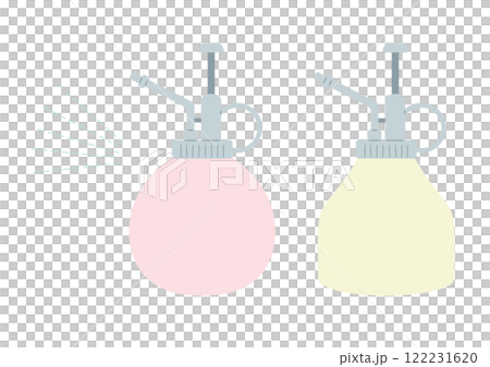 パステルカラーの霧吹きと霧のパーツ・2種類セット（主線なし／ピンク・黄色） 122231620