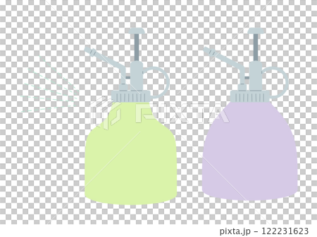 Pastel colored spray bottle and mist parts, set of 2 types (no main line/green and purple) 122231623