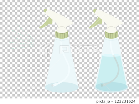Pastel-colored transparent spray bottles (with and without water) and mist parts (no main lines) 122231624