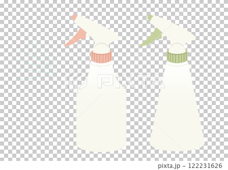 Pastel colored spray bottle and mist parts, set of 2 types (no main lines/pink and green) 122231626