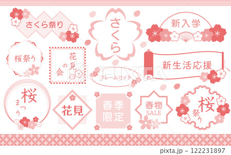桜のフレームセット　ピンク色 122231897