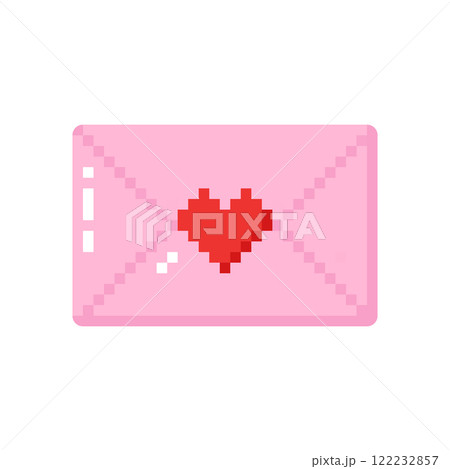 Pixel mail with heart 122232857
