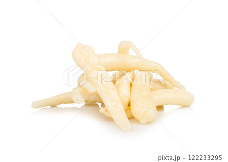 Dried fish maw pile isolated on white background 122233295