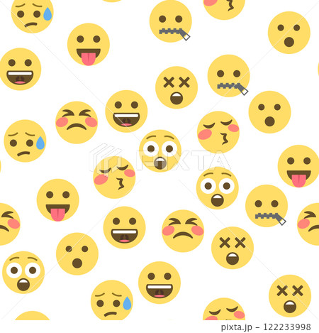 Seamless pattern of emoticons and emoji, emoji vector illustration, emoji background for social network Seamless pattern of emoticons and emoji, emoji vector illustration, emoji background for social network 122233998