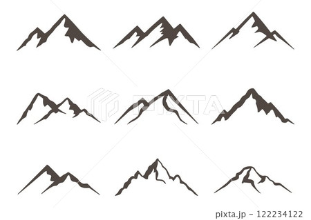 mountain silhouette. mountain vector. mountain icon 122234122