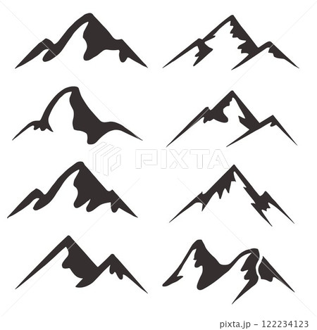 mountain silhouette. mountain vector. mountain icon mountain silhouette. mountain vector. mountain icon 122234123