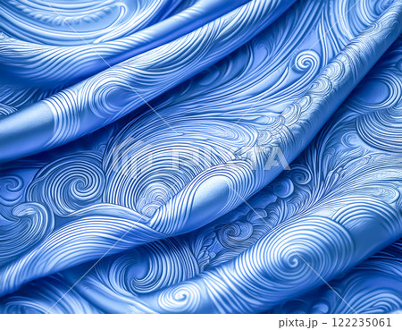 綺麗な青い波の背景イラスト素材 綺麗な青い波の背景イラスト素材 122235061