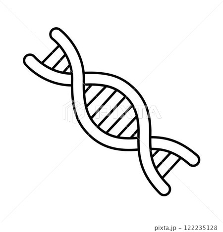 DNA structure icon. simple black line. 122235128